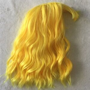 Woman’s Short & Curly Yellow Wig with Bangs